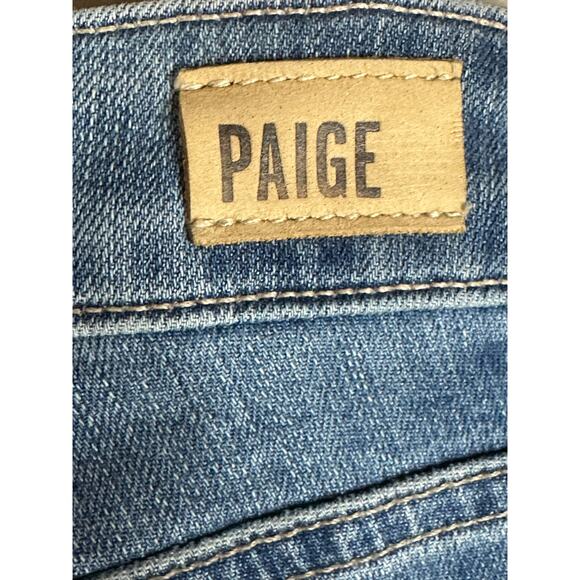 Paige Verdugo Ankle Length Distressed Medium Wash Blue Jeans Skinny Size 24 - Picture 6 of 6